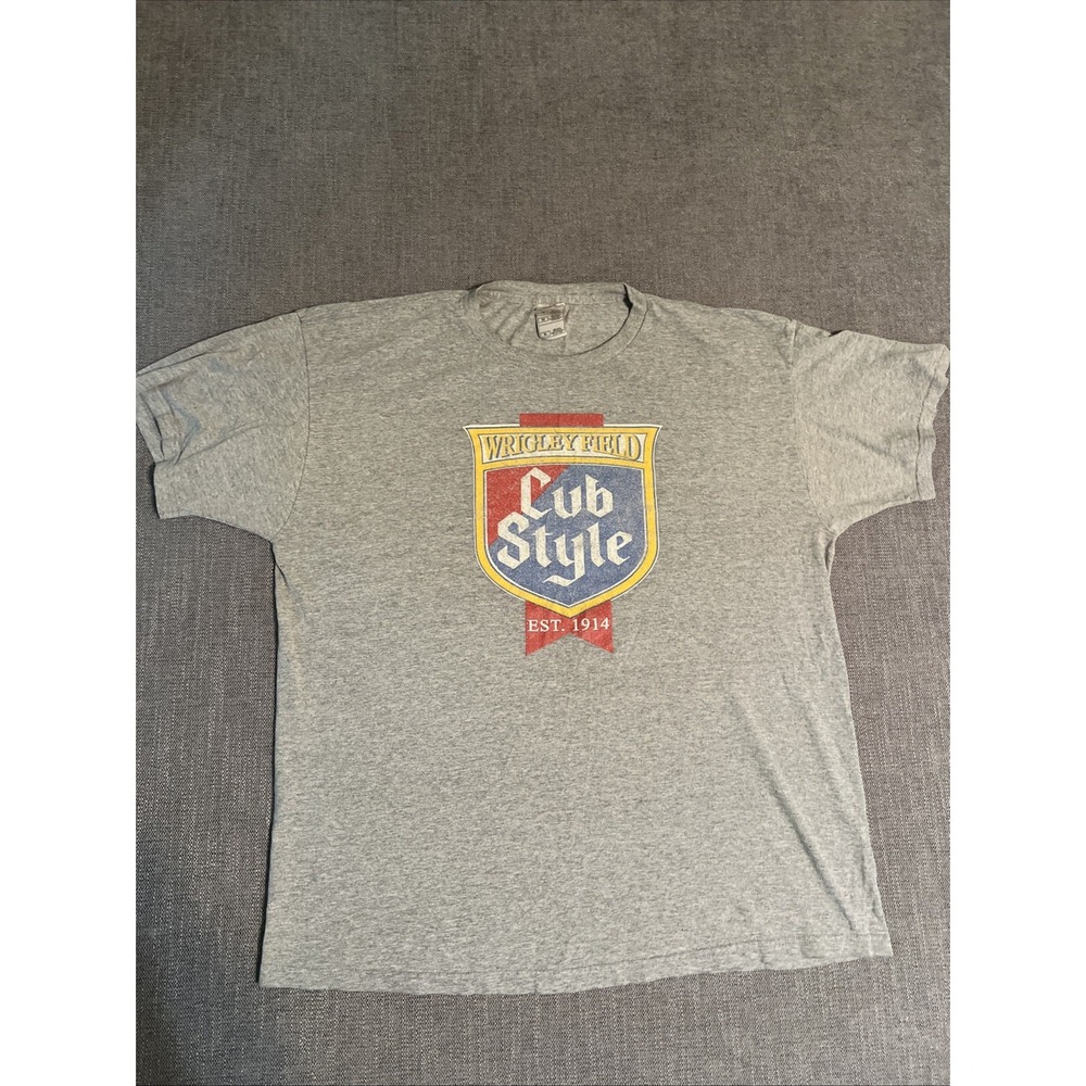 Vintage Chicago‎ Cubs Wrigley Field Cub Style Gray Original T-Shirt Sz XL